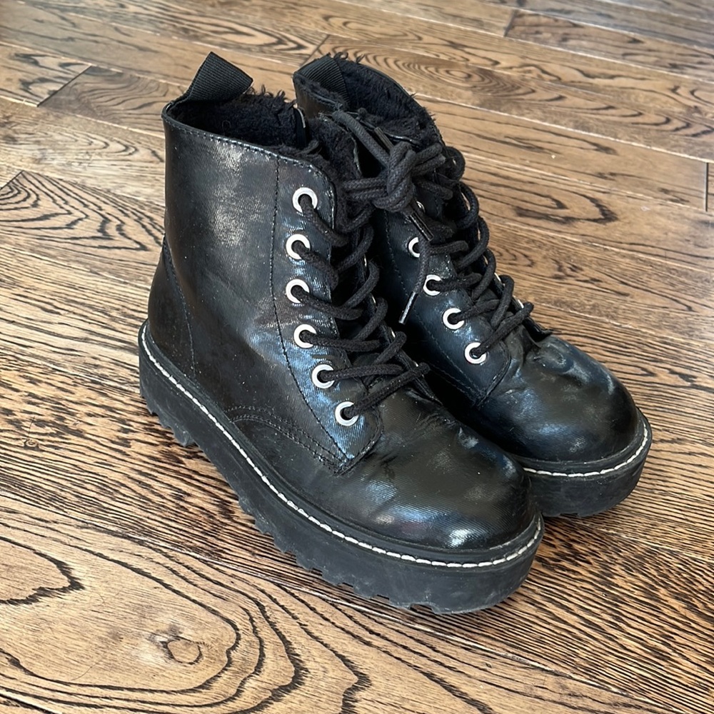 H&M Black Faux Fur Lined Boots